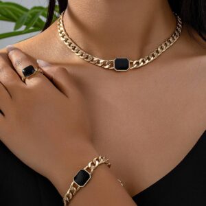 Woman 4pcs Jewelry Set, Consisting Of 1 Pair Of Earrings, 1 Necklace, And 1 Bracelet, Featuring A Cool And Minimalist Design, Suitable for Daily Wear As A Gift, Multiple Piece Set