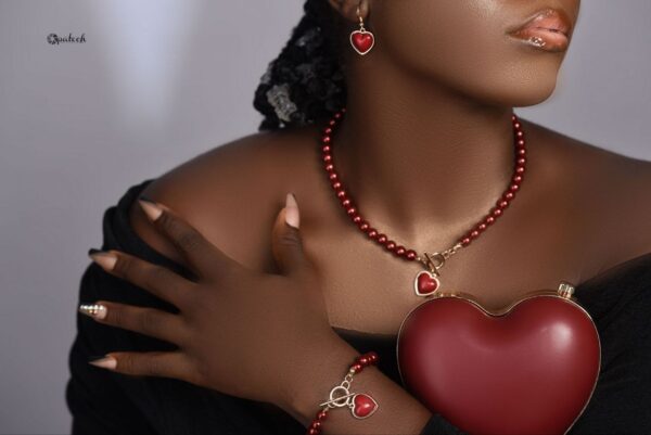 Oval Shaped Pearl Jewelry Full Set (Custom Design) - Jewelry Set Three-piece Accessories
