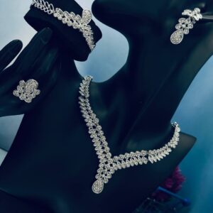 Classic Female Jewelry Set - Necklace, Bracelet, Earrings, Ring.