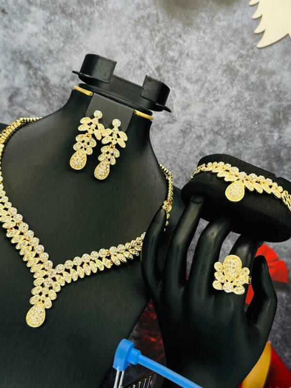 Classic Female Jewelry Set - Necklace, Bracelet, Earrings, Ring. - Image 6