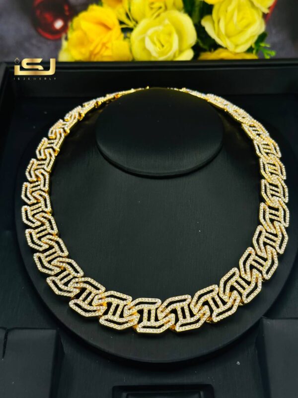 Unique Cuban Necklace - Very Sophisticated Quality Solid Cuban Necklace + Original Steel Pendant and Bracelet - Image 5