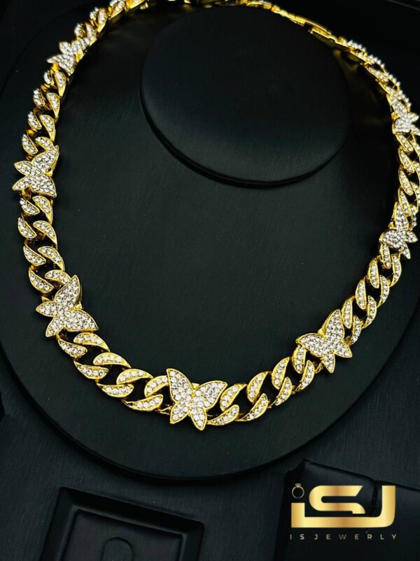 Female Luxury Cuban Necklace, Butterfly Jewelry + A Matching Bracelet - Image 4