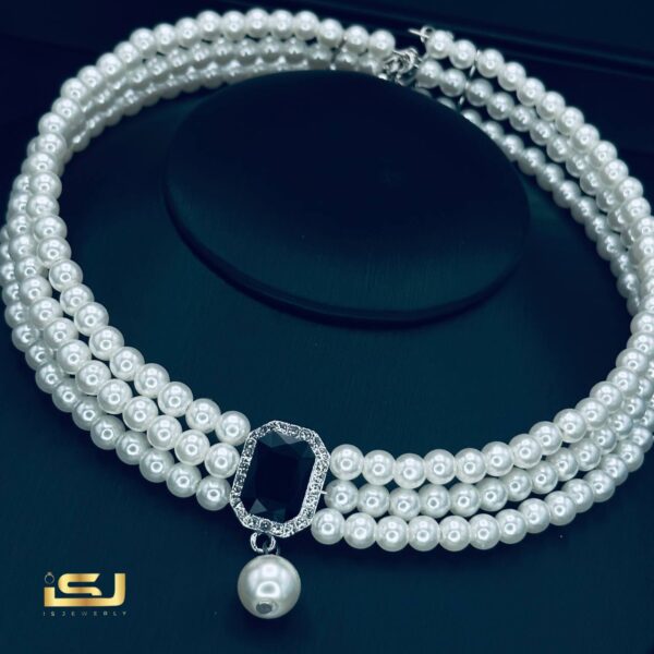 Crystal Pearl Jewelry Fashion Necklace + Earrings and Bracelet - Jewelry Set Three-piece Accessories Wholesale - Image 5