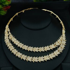Double Lace Jewelry Set - Consisting Of 1 Pair Of Earrings, 1 Necklace, 1 Ring, And 1 Bracelet,